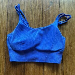 Yogalicious Blue Ribbed sports bra